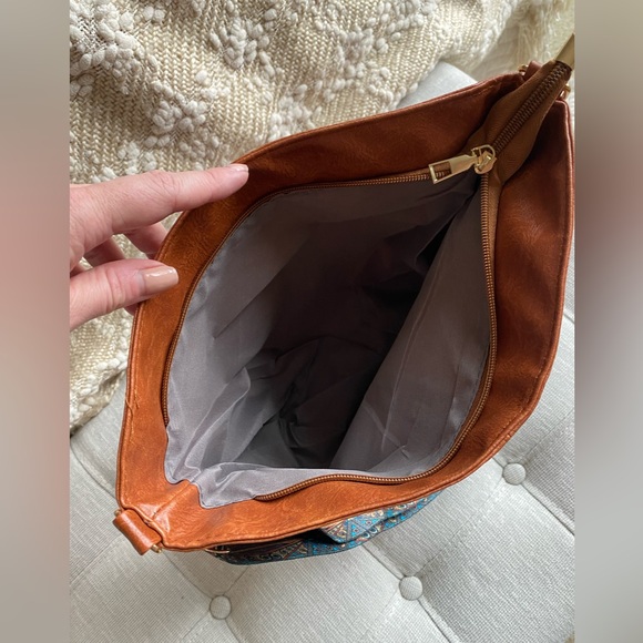 Brown Leather Hobo Crossbody Purse - Picture 5 of 7